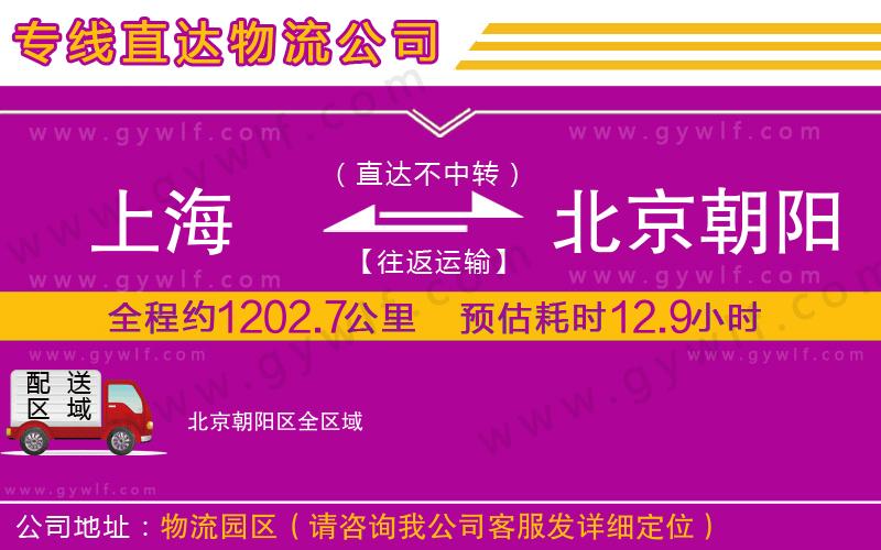 上海到北京朝陽區(qū)物流專線