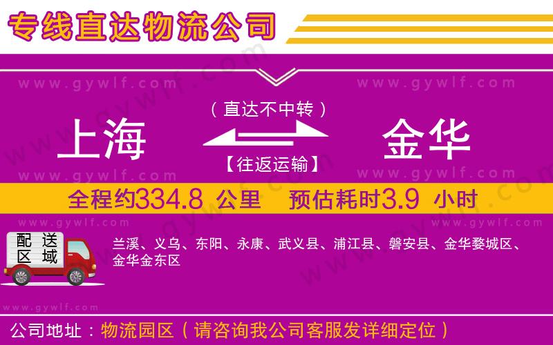 上海到金華貨運(yùn)專線