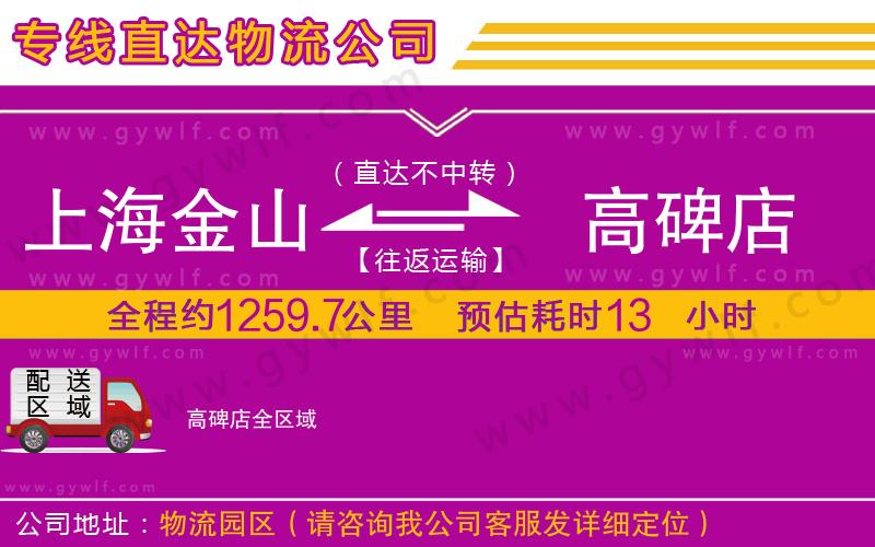 上海金山區(qū)到高碑店物流公司