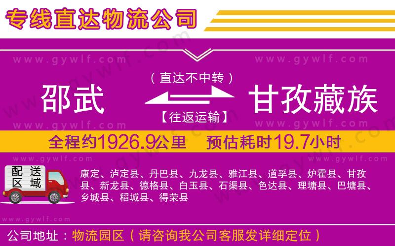 邵武到甘孜藏族自治州物流公司