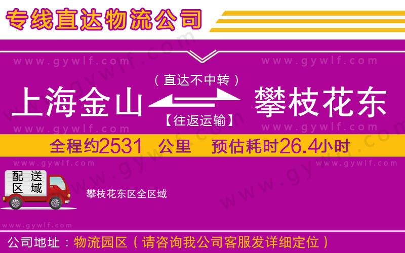 上海金山區(qū)到攀枝花東區(qū)物流公司