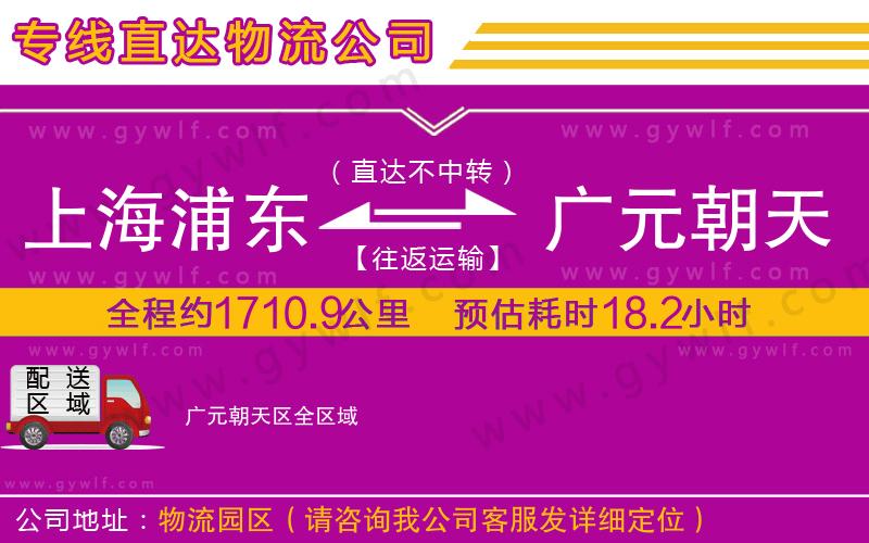 上海浦東區(qū)到廣元朝天區(qū)物流公司