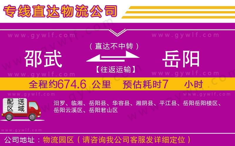 邵武到岳陽物流公司