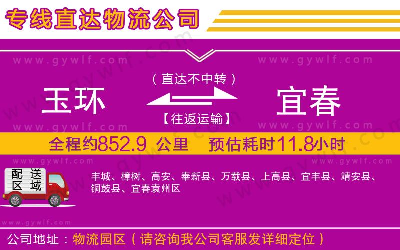 玉環(huán)到宜春物流公司