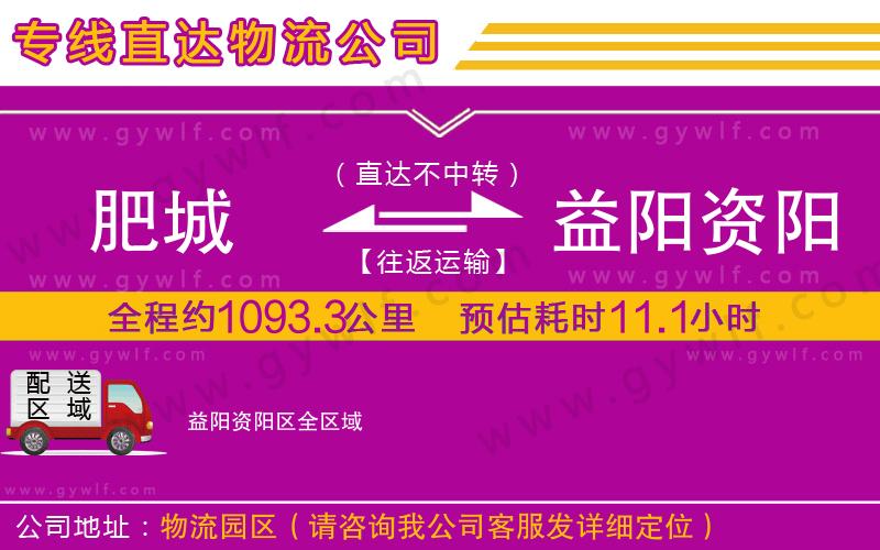 肥城到益陽(yáng)資陽(yáng)區(qū)物流公司