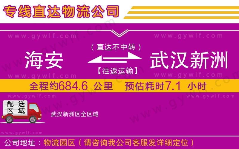 海安到武漢新洲區(qū)物流公司