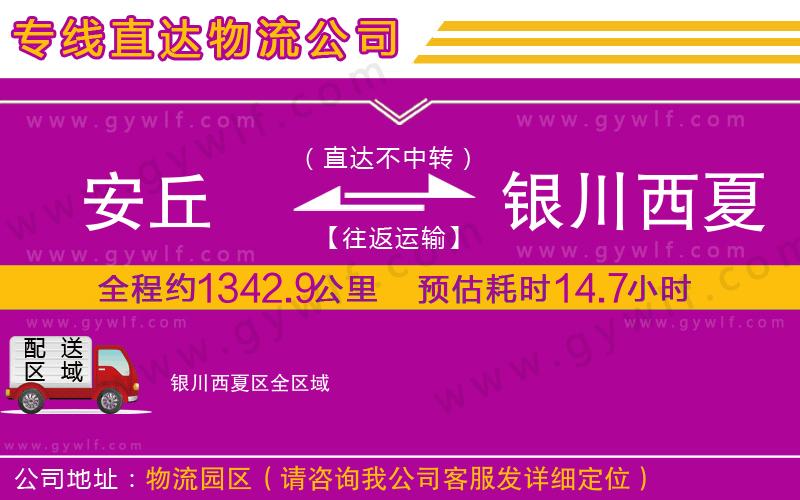 安丘到銀川西夏區(qū)物流公司