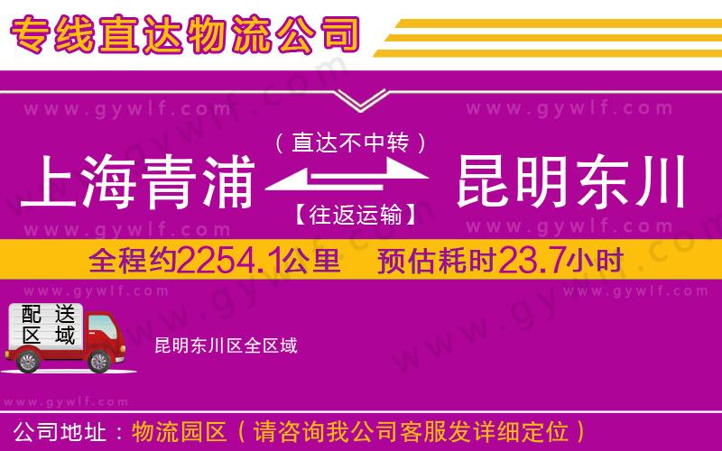 上海青浦區(qū)到昆明東川區(qū)物流公司