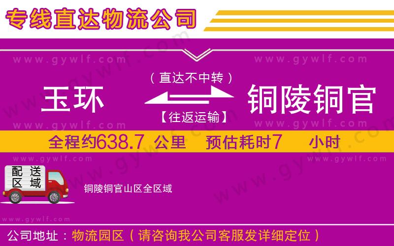 玉環(huán)到銅陵銅官山區(qū)物流公司