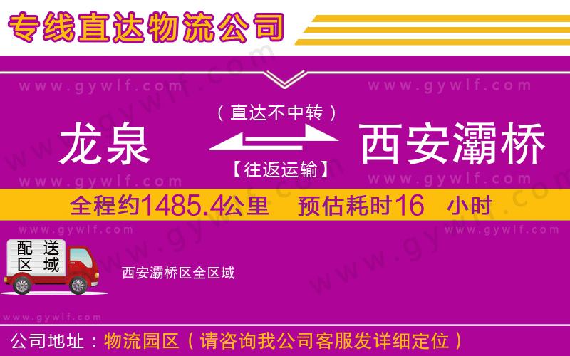 龍泉到西安灞橋區(qū)物流公司