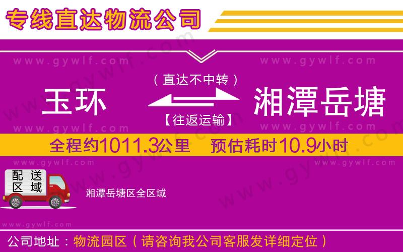 玉環(huán)到湘潭岳塘區(qū)物流公司