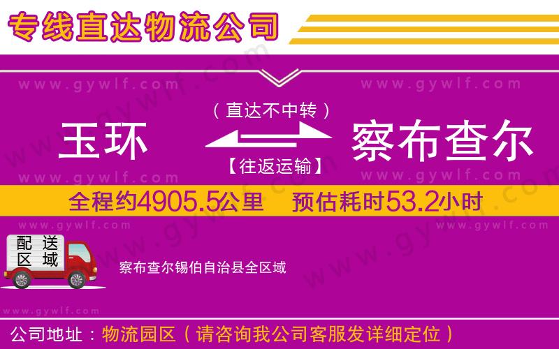 玉環(huán)到察布查爾錫伯自治縣物流公司